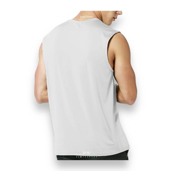EZRUN Mens Big & Tall Sleeveless Performance Muscle Tank, White, size 5XLT - Picture 12 of 13